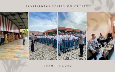 Kasatlantas Polres Mojokerto di Wakili Kanitlantas Polsek Ngoro Hadir sebagai Pembina Upacara di SMAN 1 Ngoro, Sosialisasikan Keselamatan Berkendara