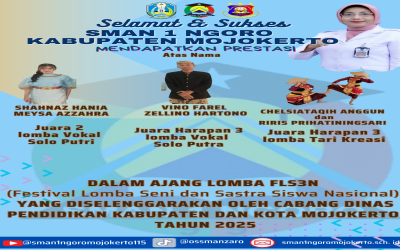 PRESTASI MEMBANGGAKAN SMAN 1 NGORO MOJOKERTO DIBAWAH KEPEMIMPINAN IBU SITI AROFAH S. Pd. M.Pd tahun 2024/2025